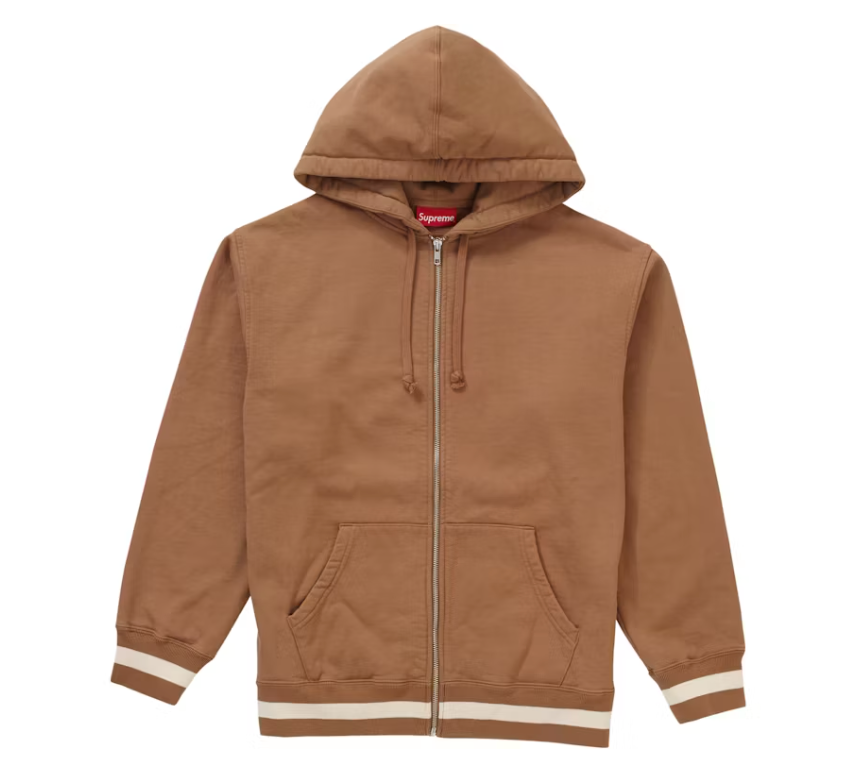 Supreme Old English Stripe Zip Up Sweatshirt