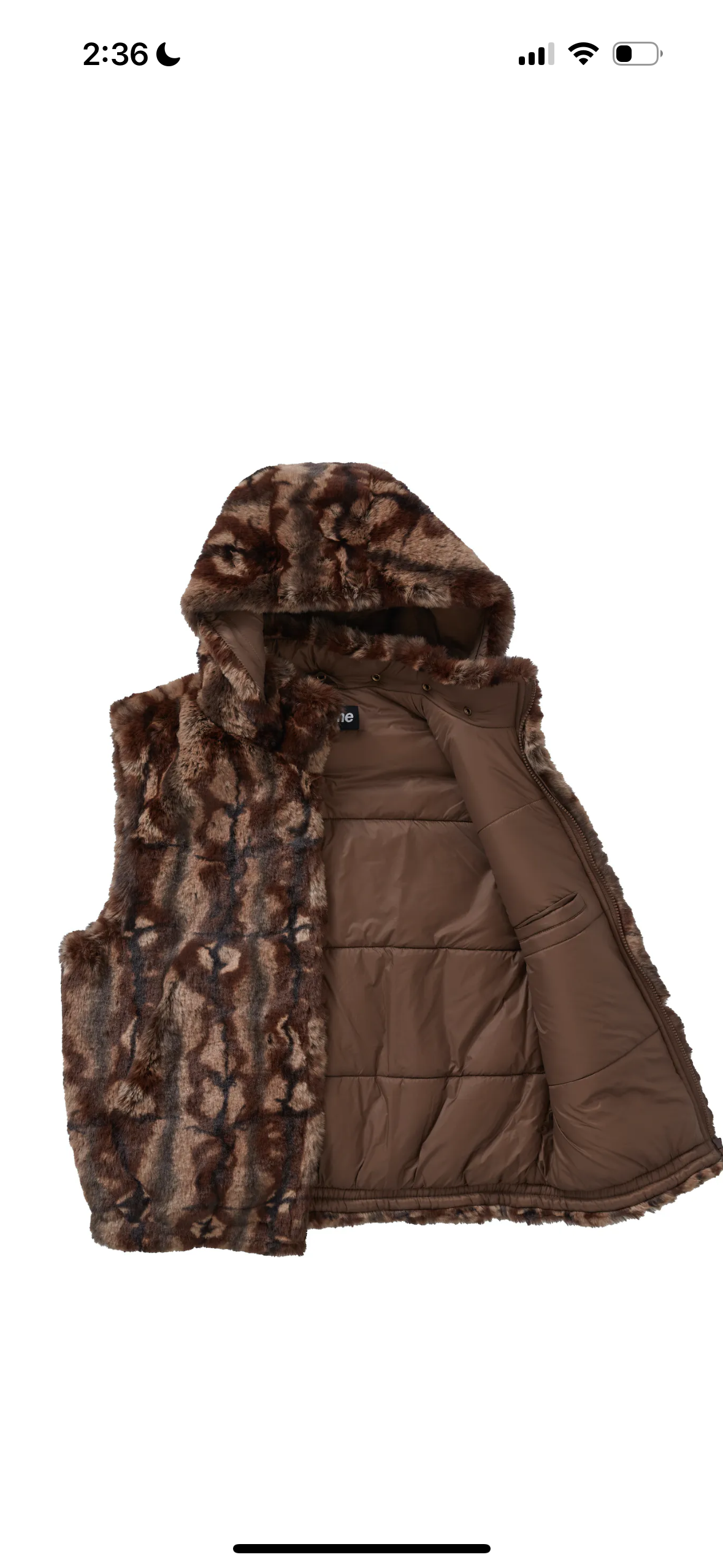 Supreme Faux Fur Hooded Vest