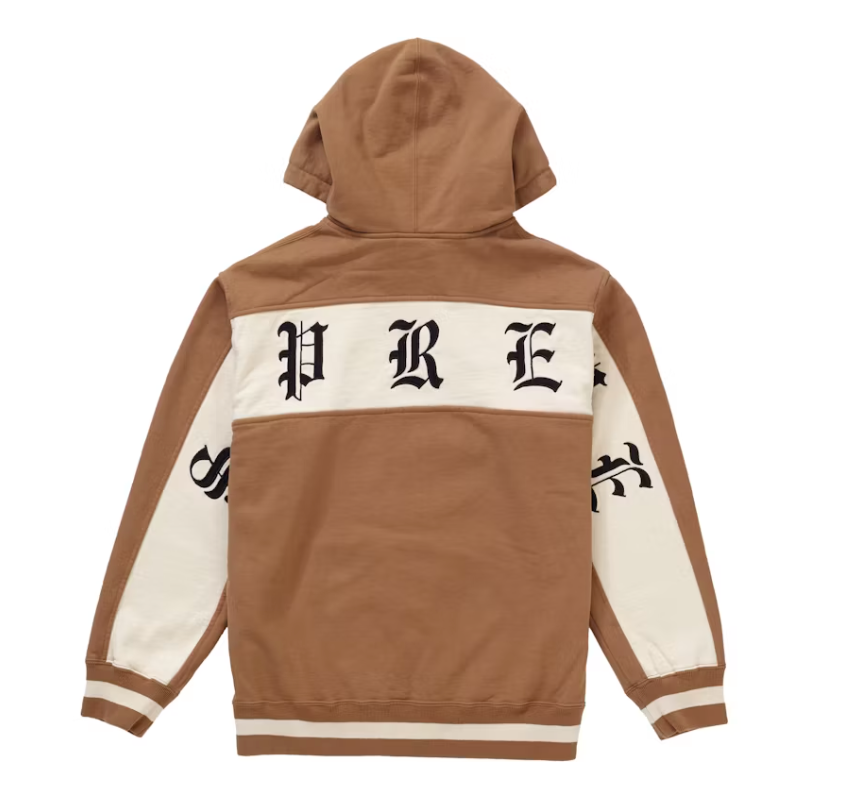 Supreme Old English Stripe Zip Up Sweatshirt